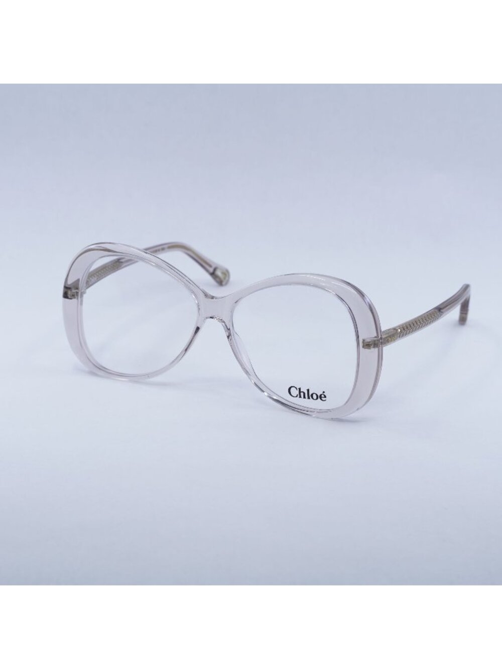 Chloe CH0011O 002 Eyeglasses Transparent Pink 56mm Butterfly Frame